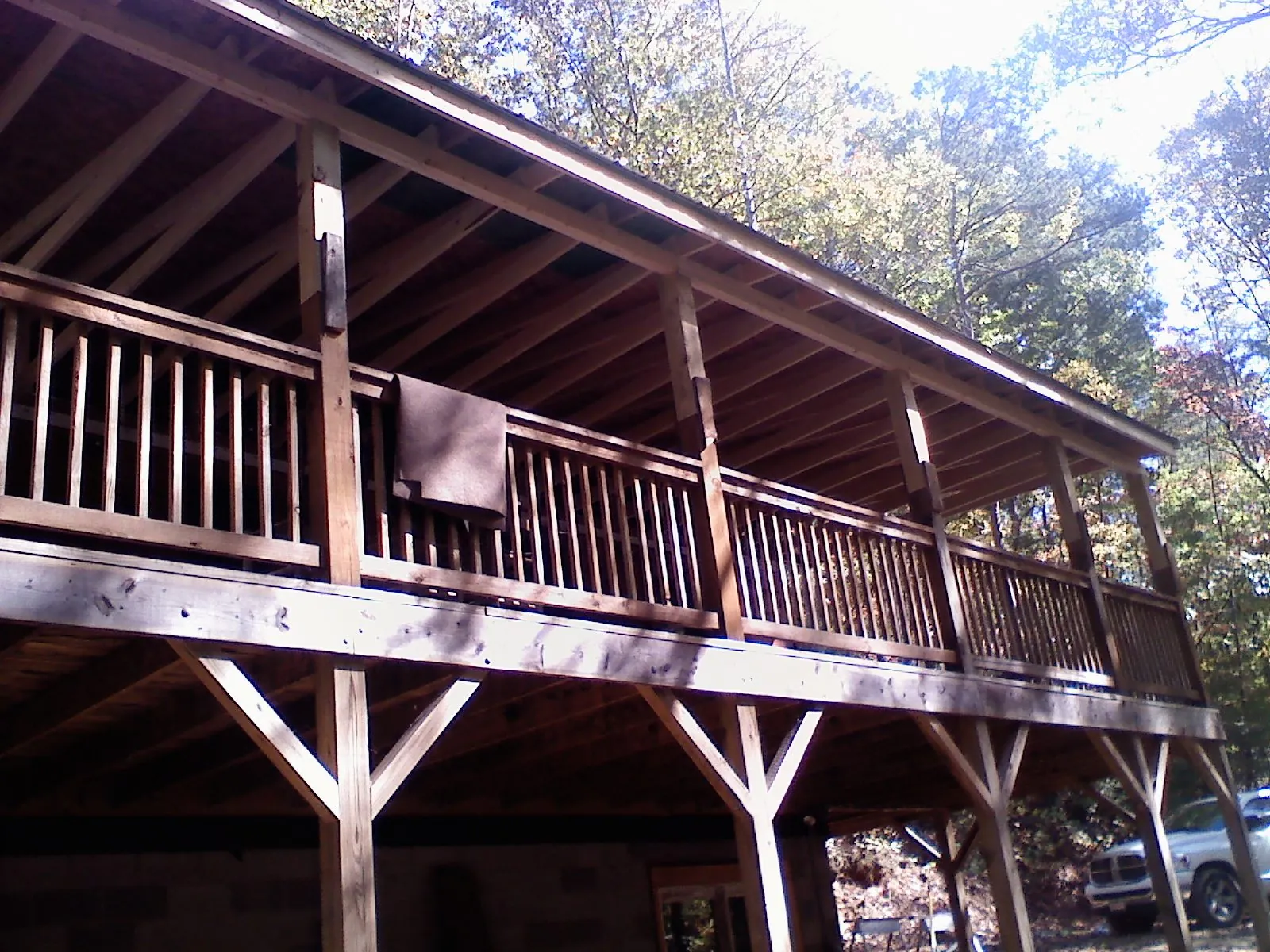Timber framing under a new elevated porch and deck — Roof Leak Repair in Taopi by Roofing Brothers